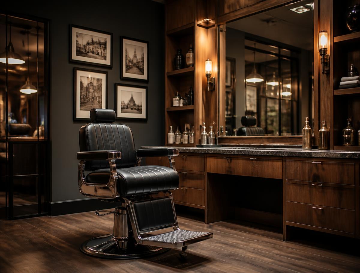 Interior de uma barbearia moderna